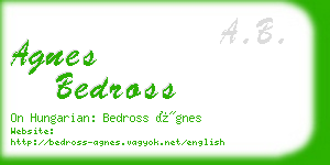 agnes bedross business card